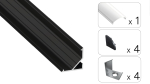 TEKKNI ARRE Set, black, milky cover, 2.02 m